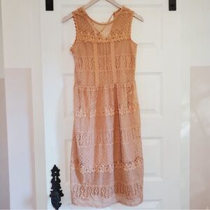 Beautiful peach Pink Lace Dress Small knee length Xhilaration